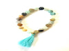 Black Amazonite Tassel Bracelet 8Mm