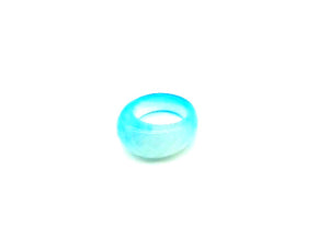Color Agate Skyblue Ring Faceted 9X14-10X21Mm