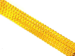 Glass Yellow Round Beads 10Mm