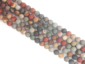 Matte Polychrome Jasper Round Beads 4Mm