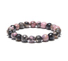 Rhodonite 8mm Faceted Beads Bracelet