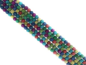 Lava Stone Ab Rainbow Round Beads 10Mm