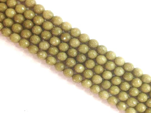 Color Jade Khaki Faceted Rounds 12Mm