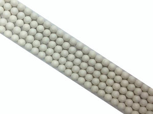Matte Shell Pearl White Round Beads 14Mm