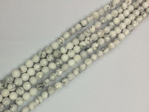 Howlite White Faceted Rounds 10Mm
