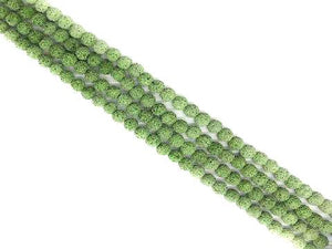 Lava Stone Ab Apple Green Round Beads 6Mm