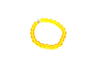 Glass Shamballa Yellow Bracelet 8Mm