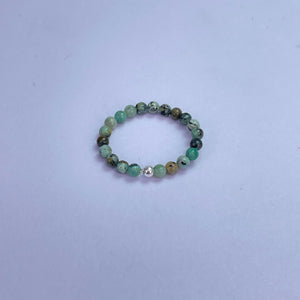 African Turquoise Round Beads Ring 3mm