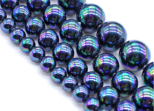 Rainbow Shell Pearl Round Beads 4mm