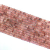 Strawberry Quartz Faceted Roundel 6X9mm