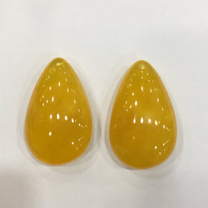 Synthetic Amber Oval Pendant 30X50mm