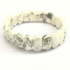 White Howlite Faceted Oval 8X14mm Bracelet