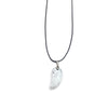 White Howlite Wing Shape Pendant 17X35mm  Leather Cord Necklace