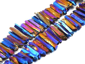 Matte Crystal Quartz Purple Blue Stick(Egaduated) 8X25-12X50Mm