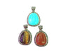 Assorted Stones Pendant 38X65Mm