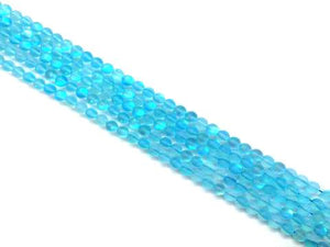 Matte Candy Color Glass Skyblue Round Beads 8Mm