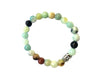 Black Amazonite Silver Buddha Beaded Bracelet 8Mm