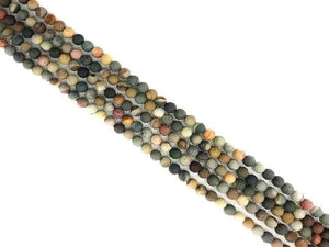 Matte Polychrome Jasper Round Beads 12Mm