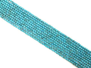 Blue Magnesite Faceted Round Beads 4Mm