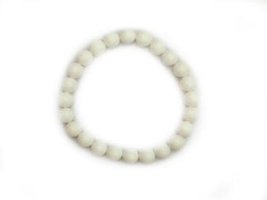 Matte Heat Coloring Shell Pearl White Bracelet 8Mm