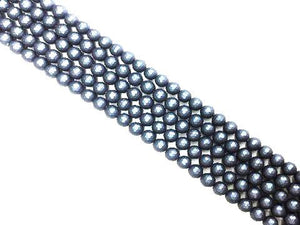 Matte Shell Pearl Navy Blue Faceted Rounds 14Mm