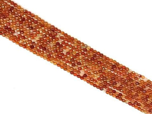 Carnelian Faceted Round Beads 4Mm