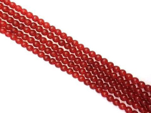 Color red jade round beads 3mm