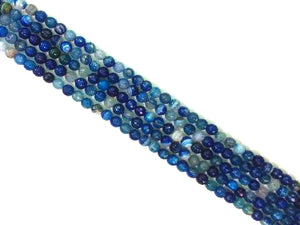 Color Blue Sardonyx Faceted Roundes 6Mm