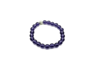 Glass Shamballa Purple Bracelet 8Mm
