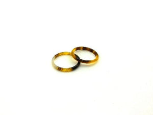 Color Agate Yellow Black Ring 2.5Mm