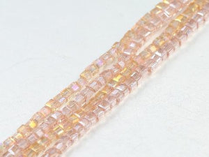Thunder Polish Glass Crystal Ab Pink Faceted Cube 2X2Mm