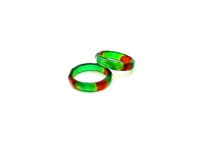 Color Agate Red Green Ring Carved 5Mm