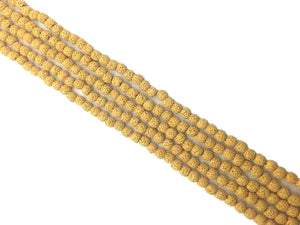 Lava Stone Yellow Round Beads 16Mm