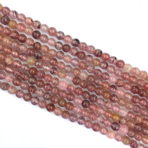 Strawberry Quartz Round Beads 4mm