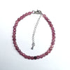 Red Tourmaline Super Precision Cut Cube 4x4mm bracelet