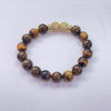 Tiger Eye Round Beads With Metal Accessories Bracelet 10mm