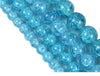 Aqua Cracked Glass Round Beads 4mm