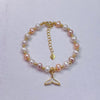 Genuine Natural Freshwater Pearl Bracelet With Gold Finish Copper Base Metal 07