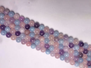 Colourful Quartz Round Beads	8mm
