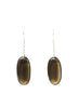 Smokey quartz Brown Oval Earrings