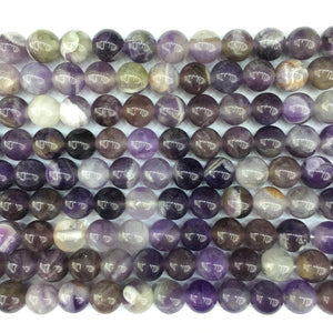 Mixed Amethyst Big Hole Round Beads 10mm