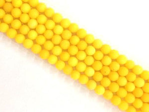 Matte Color Jade Yellow Round Beads 12Mm