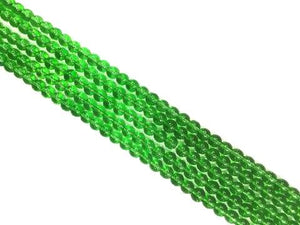 Glass Green Round Beads 6Mm