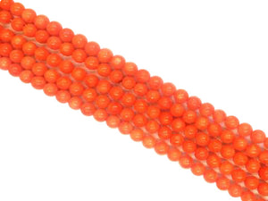Bamboo Coral Light Orange Round Beads 4Mm
