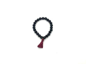 Black Onyx Tassel Bracelet 8Mm