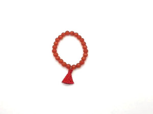 Cat Eye Stone Red Tassel Bracelet 8Mm