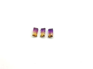 Glass Purple Yellow Pillow Ring Surface 7X14Mm