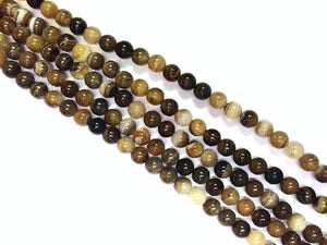 Color Brown Sardonyx Round Beads 6Mm