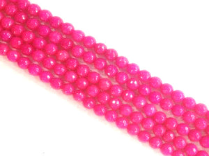 Color Jade Rose Faceted Rounds 10Mm