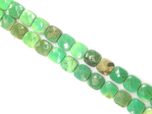 Green Grass Agate Faceted Square 10Mm